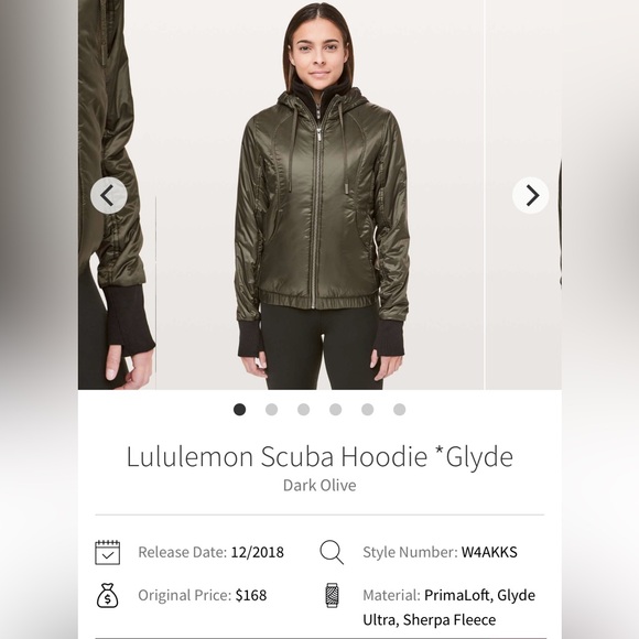 🍋Women’s Lululemon Scuba Hoodie Glyde size 6 dark olive 🍋 - Picture 1 of 16
